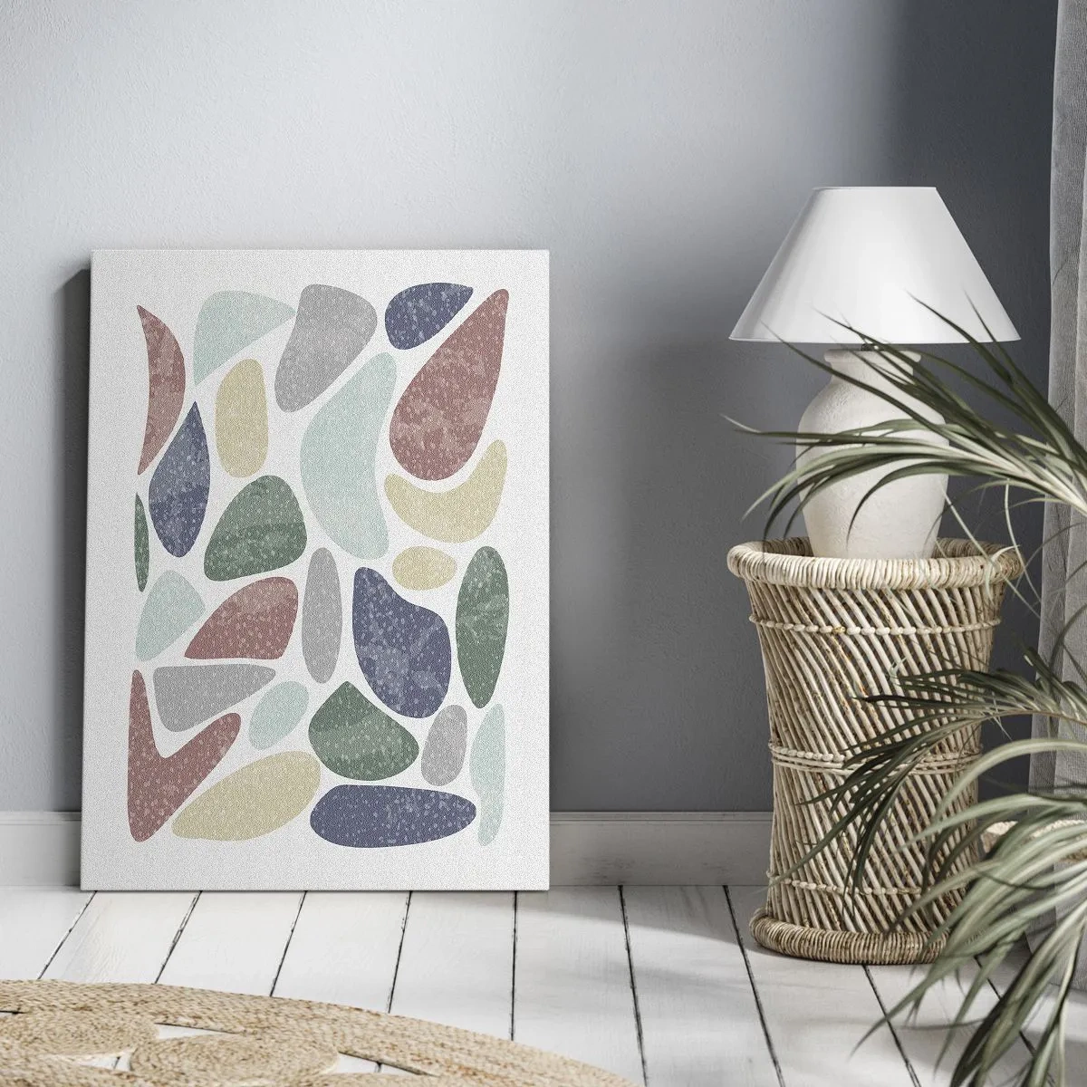 Obraz na płótnie - Mozaika pudrowanych barw - 45x80 cm