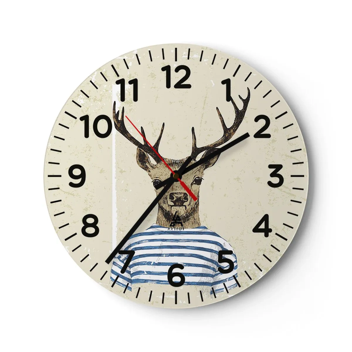 Zegar ścienny - Bo lubię koszulki w paski! - 40x40 cm