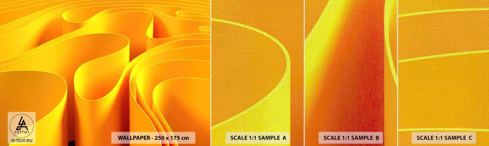 Fototapeta Próbka Premium Canvas - Jak fale słońca - 3D, Nowoczesny, Linie - 100x30 cm