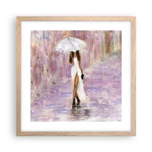 Plakat w ramie jasny dąb - W liliowym deszczu - 40x40 cm