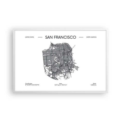 Plakat w białej ramie - Anatomia San Francisco - 91x61 cm