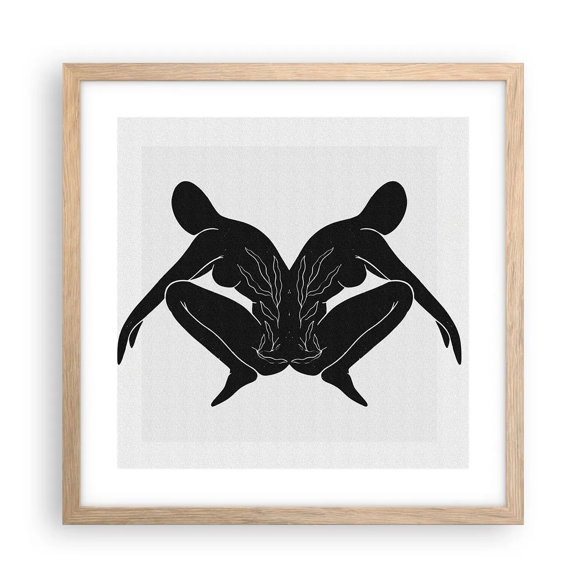 Plakat w ramie jasny dąb - Wspólna dusza - 40x40 cm