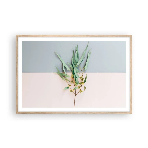 Plakat w ramie jasny dąb - Pastelowa subtelność - 91x61 cm