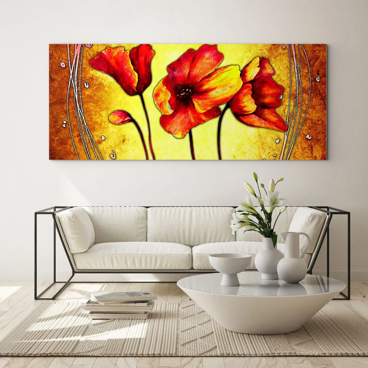 Obraz na szkle - W secesyjnej dekoracji - 90x30 cm