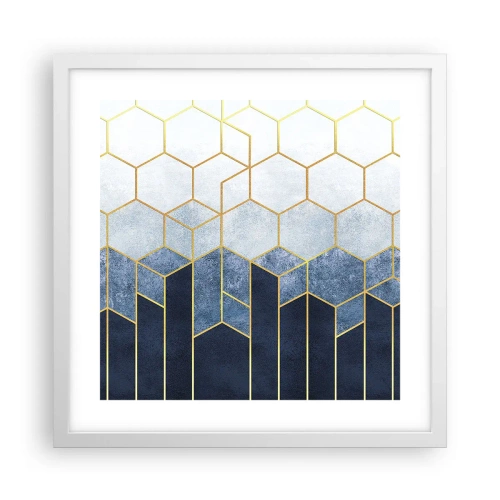 Plakat w białej ramie - Kompozycja w synkopowym rytmie - 40x40 cm