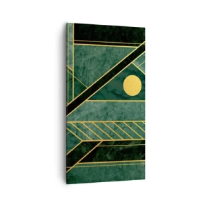 Obraz na płótnie - Dynamika złota i lazuru - 55x100 cm