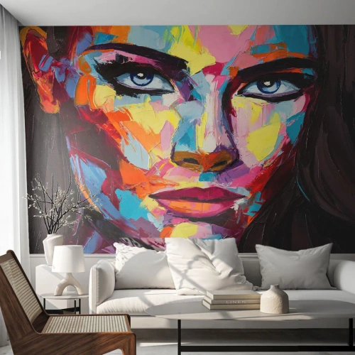 Fototapeta Premium Canvas - Dusza też kolorowa - Portret Kobiety, Twarz, Sztuka - 500x350 cm