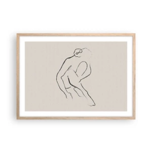 Plakat w ramie jasny dąb - Szkic intymny - 70x50 cm