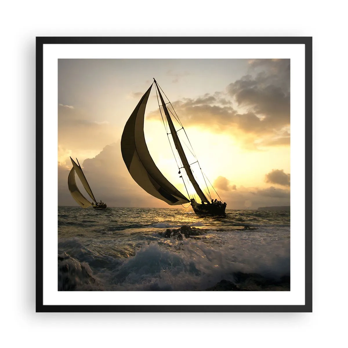 Plakat w czarnej ramie - Z wiatrem i pod wiatr - 60x60 cm