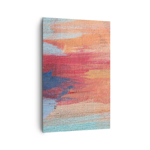 Obraz na płótnie - Kolorowe abstrakcyjne pociągnięcia pędzla - 80x120cm - Spłynąć tęczą - Nowoczesna dekoracja ścienna do salonu i sypialni ARTTOR