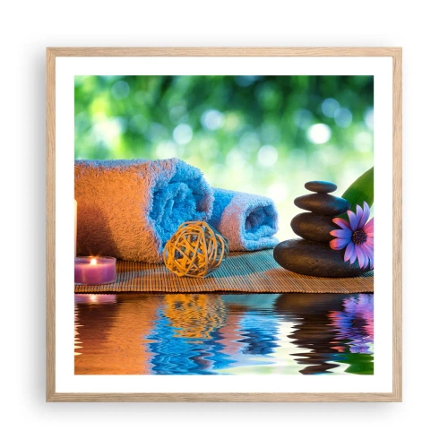 Plakat w ramie jasny dąb - Czas dla ciała - 60x60 cm