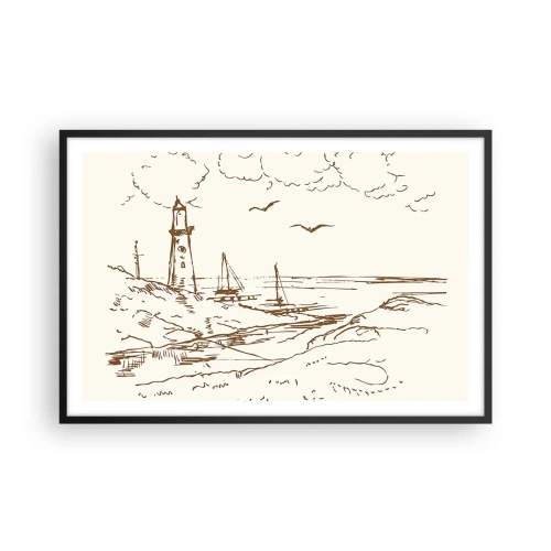 Plakat w czarnej ramie - Zarys wspomnienia lata - 91x61 cm