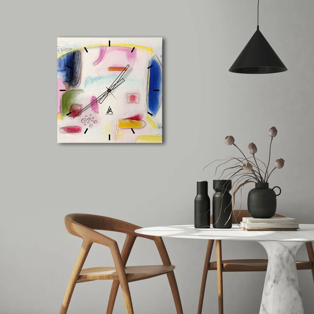 Zegar ścienny - Bardziej wypukłe niż wklęsłe czy płaskie - 40x40 cm