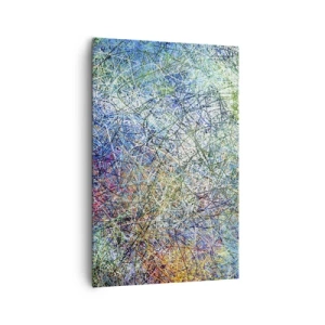 Obraz na płótnie - Abstrakcyjna kompozycja z wielokolorowymi liniami i teksturami - 80x120cm - To nie takie proste - Nowoczesna dekoracja ścienna do salonu i sypialni ARTTOR