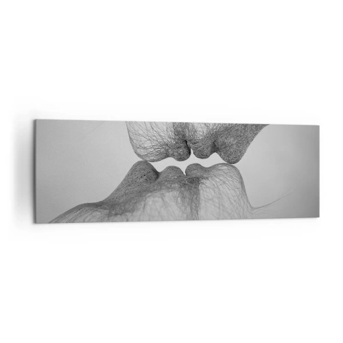 Obraz na płótnie - Abstrakcyjny pocałunek przedstawiony w eterycznej formie - 160x50cm - Pocałunek wiatru - Nowoczesna dekoracja ścienna do salonu i sypialni ARTTOR