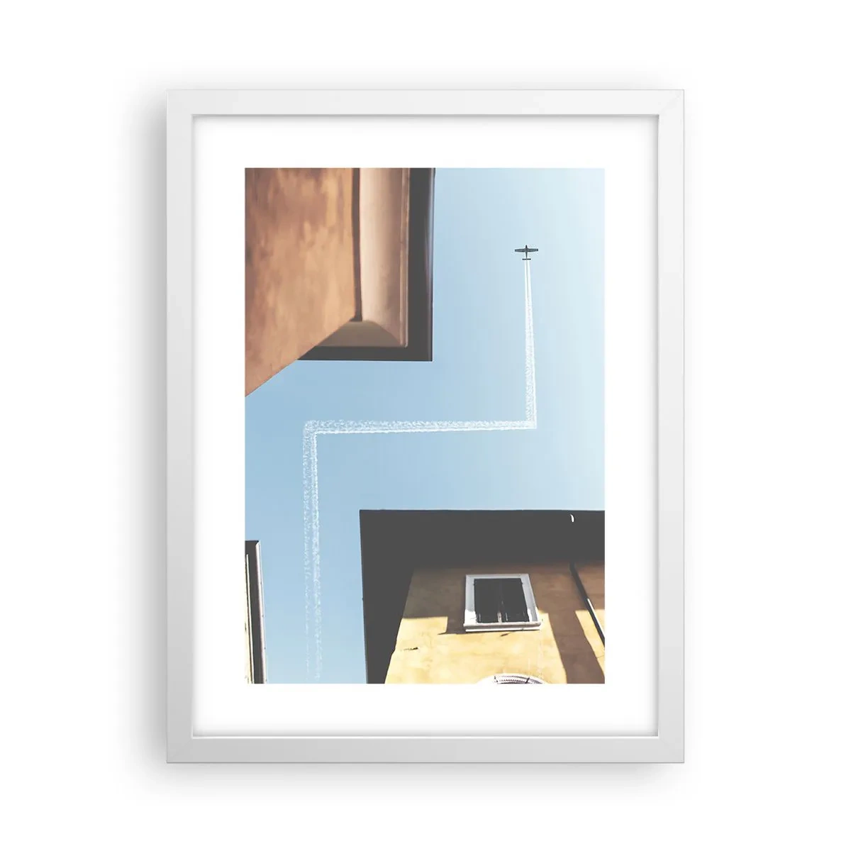 Plakat w białej ramie - Ponad miejskim labiryntem - 30x40 cm