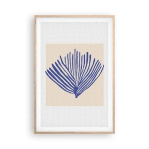 Plakat w ramie jasny dąb - Niebieski wachlarz - 61x91 cm