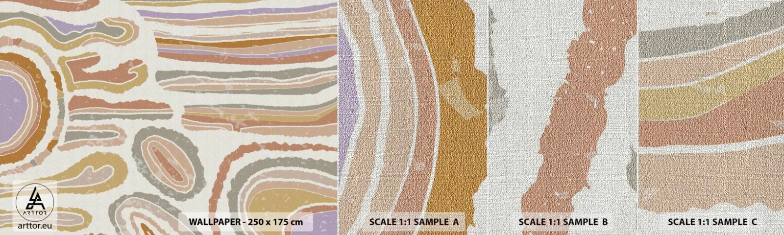 Fototapeta Próbka Premium Canvas - Barwne przekroje - Pastelowe, Boho, Minimalistyczny - 100x30 cm