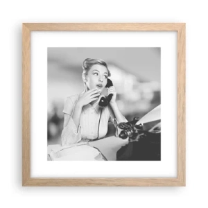 Plakat w ramie jasny dąb - Halo, tu lata 50. - 30x30 cm