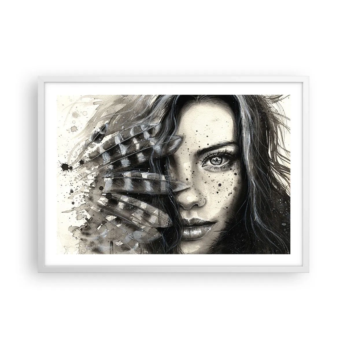 Plakat w białej ramie - Dzika piękność - 70x50 cm