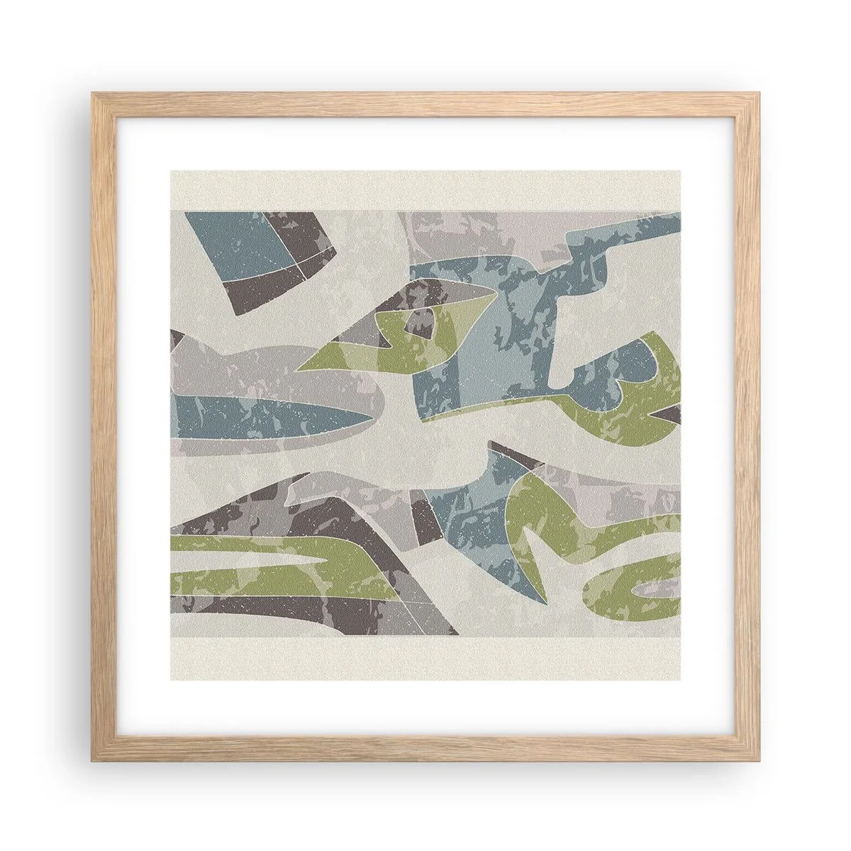 Plakat w ramie jasny dąb - Kompozycja za szybą - 40x40 cm