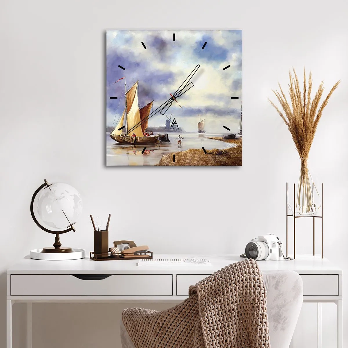 Zegar ścienny - Powrót żeglarzy - 40x40 cm