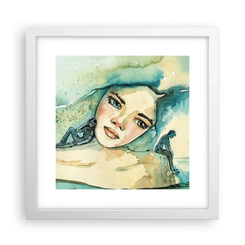 Plakat w białej ramie - Am I blue? - 30x30 cm