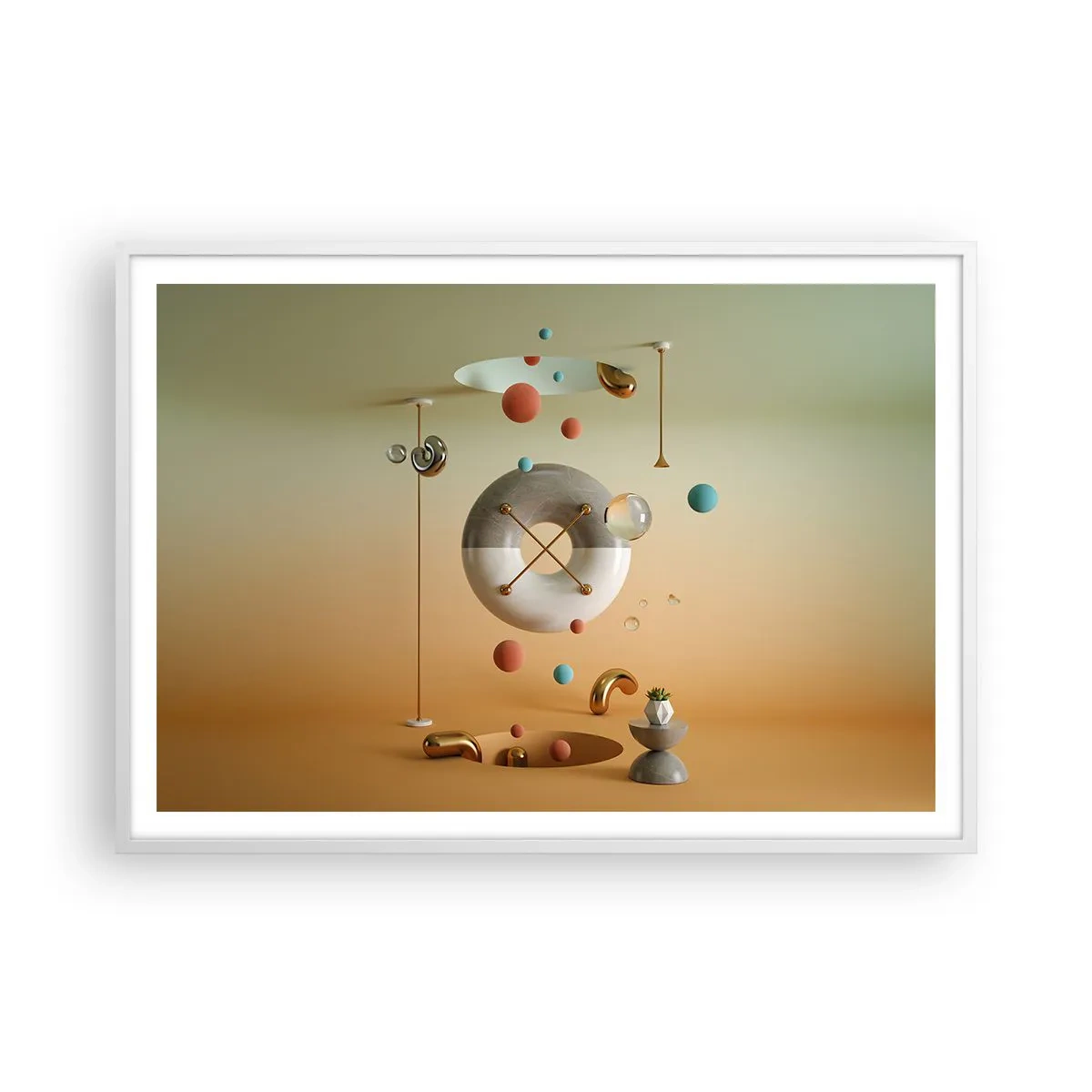 Plakat w białej ramie - Wszystko się zdarzyć może - 100x70 cm