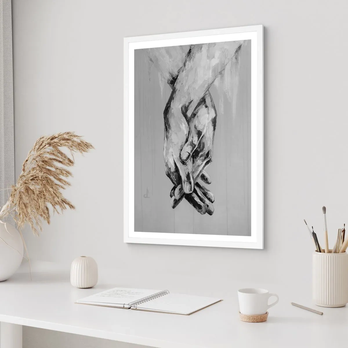 Plakat w białej ramie - Początek… - 30x40 cm