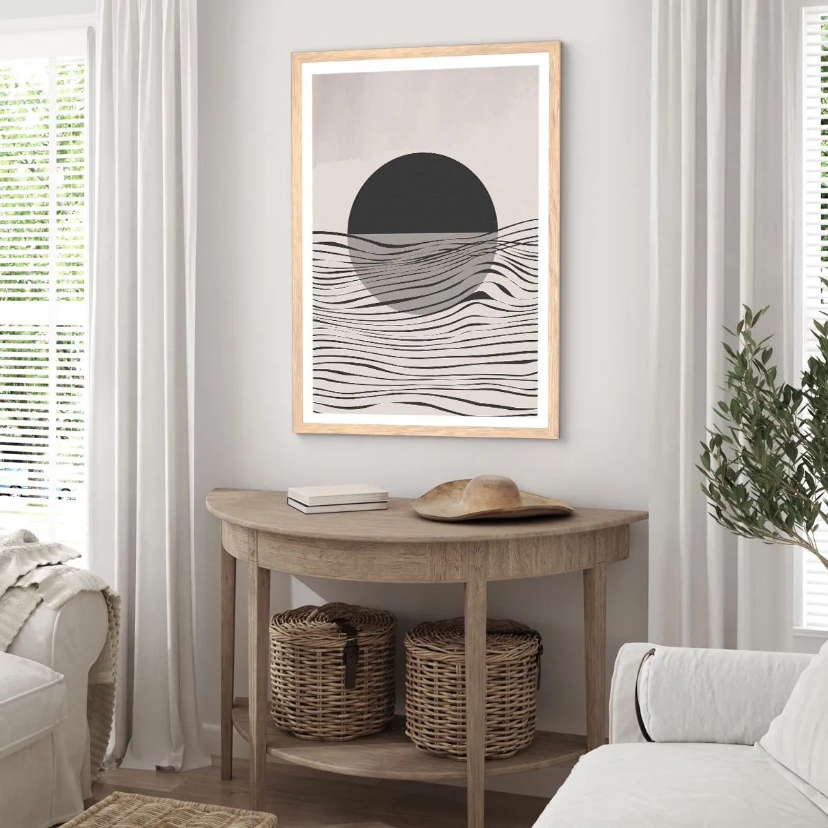 Plakat w ramie jasny dąb - Kompozycja połowiczna - 40x50 cm