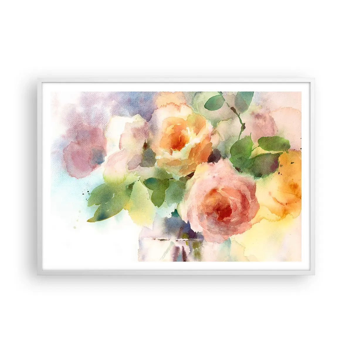 Plakat w białej ramie - Delikatne jak akwarela - 100x70 cm