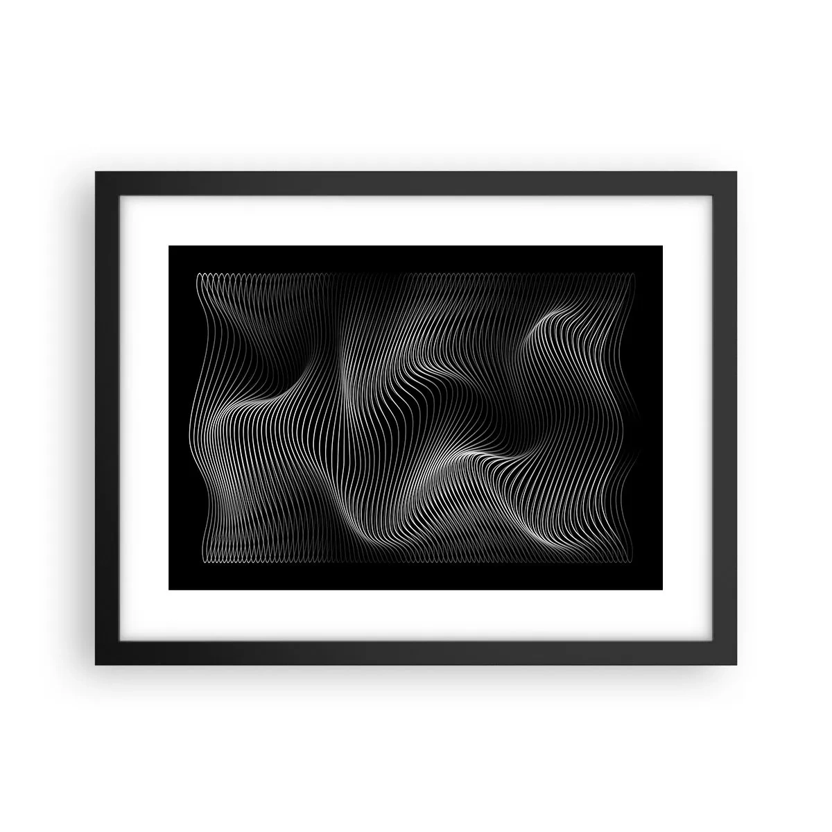 Plakat w czarnej ramie - Taniec światła w przestrzeni - 40x30 cm