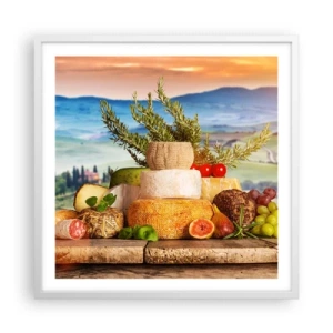 Plakat w białej ramie - Włoska radość życia - 60x60 cm