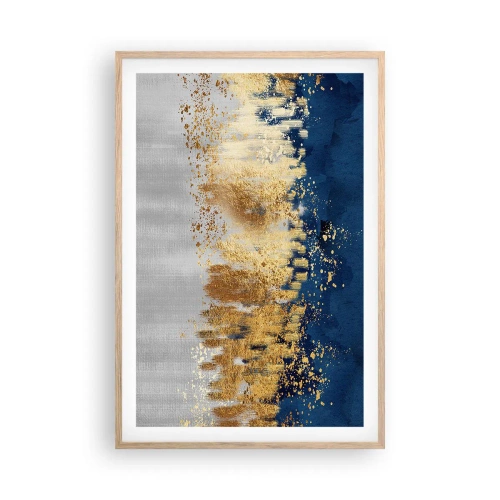 Plakat w ramie jasny dąb - Nowoczesna kompozycja z błyskiem - 61x91 cm