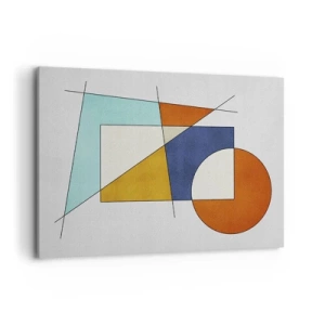 Obraz na płótnie - Modernistyczna kompozycja geometrycznych kształtów i kolorów - 100x70cm - Abstrakcja: modernistyczna zabawa - Nowoczesna dekoracja ścienna do salonu, kuchni i sypialni ARTTOR