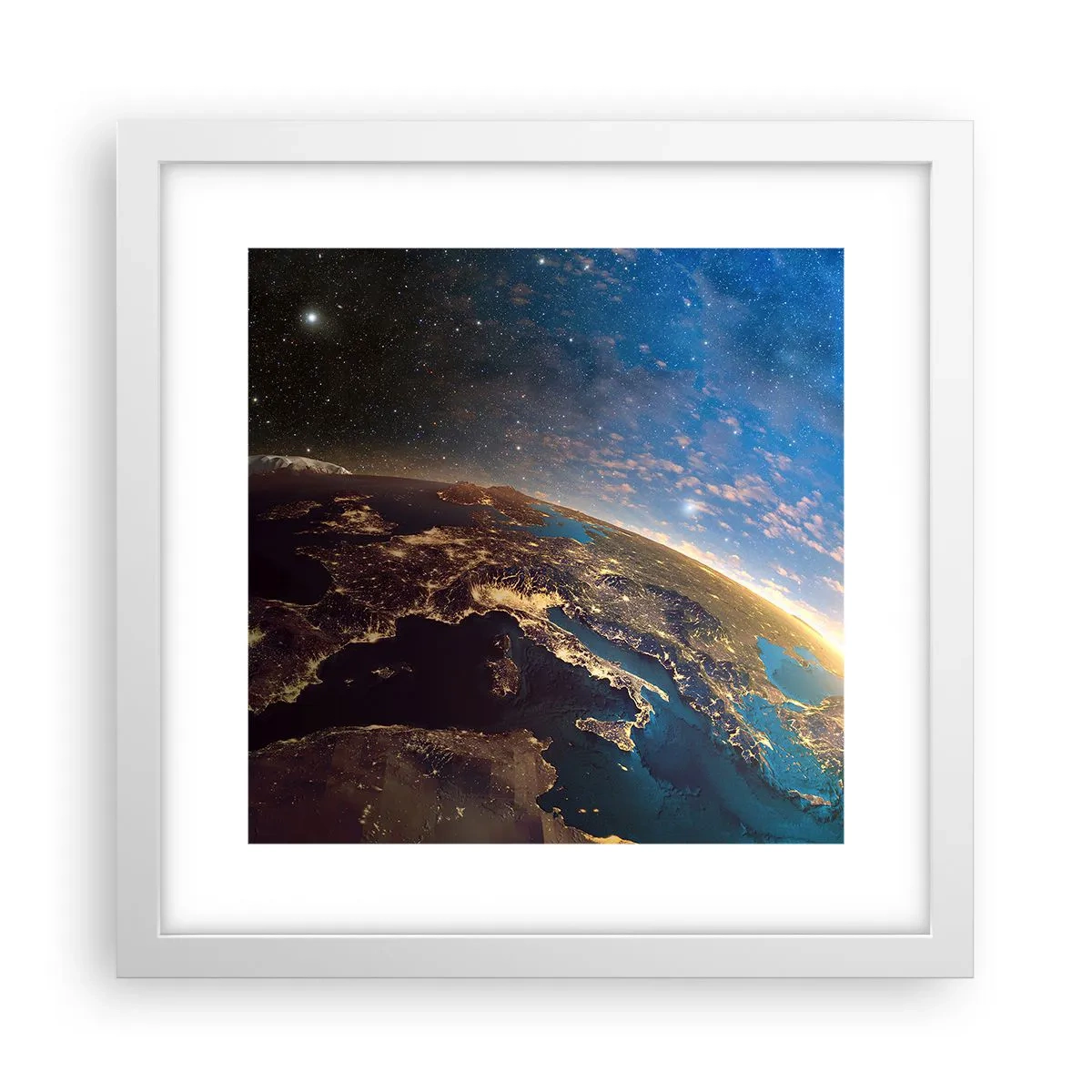 Plakat w białej ramie - Spójrzmy na siebie z dystansu - 30x30 cm