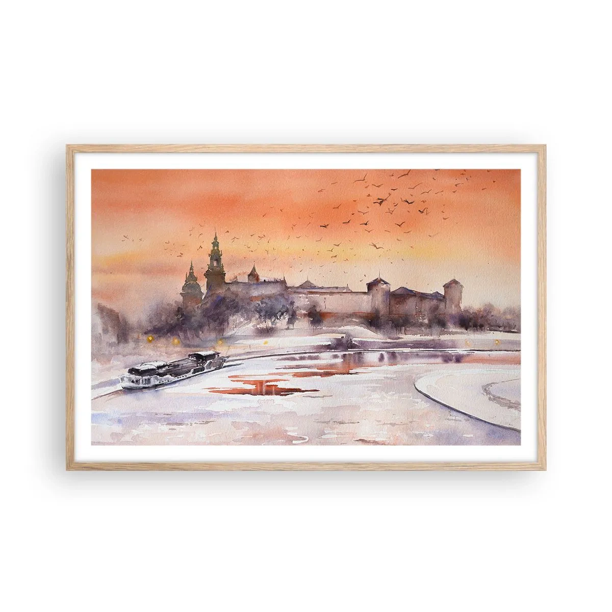 Plakat w ramie jasny dąb - Królewski zachód słońca - 91x61 cm