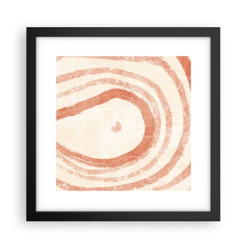Plakat w czarnej ramie - Koralowe kręgi – kompozycja - 30x30 cm