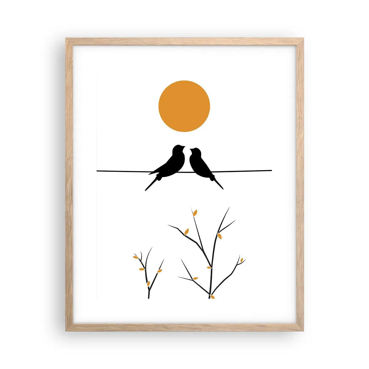 Plakat w ramie jasny dąb - Słowiczy wieczór - 40x50 cm