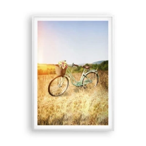 Plakat w białej ramie - Zostanę tu chwilę - 70x100 cm