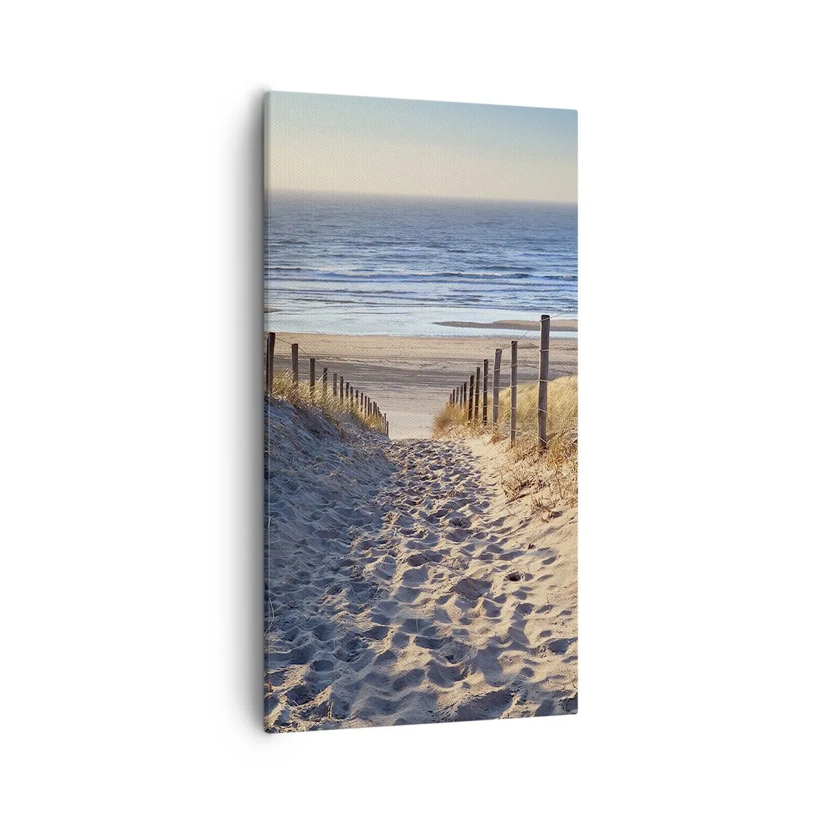Obraz na płótnie - Morza szum, ptaków śpiew, dzika plaża pośród traw… - 55x100 cm