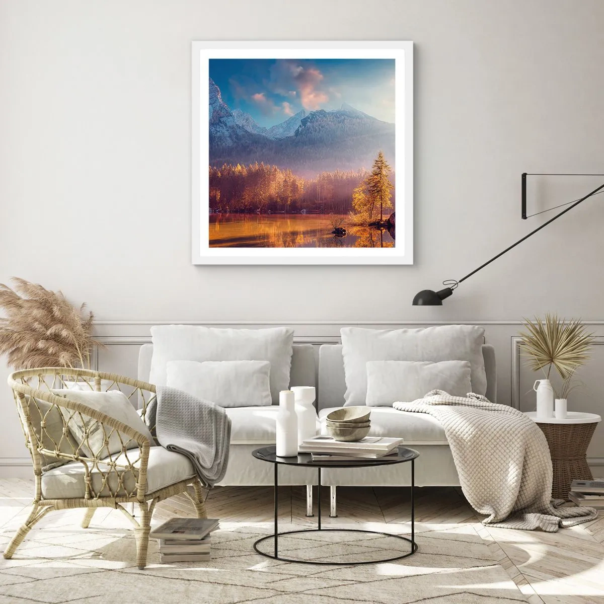 Plakat w białej ramie - W górach i dolinach - 40x40 cm