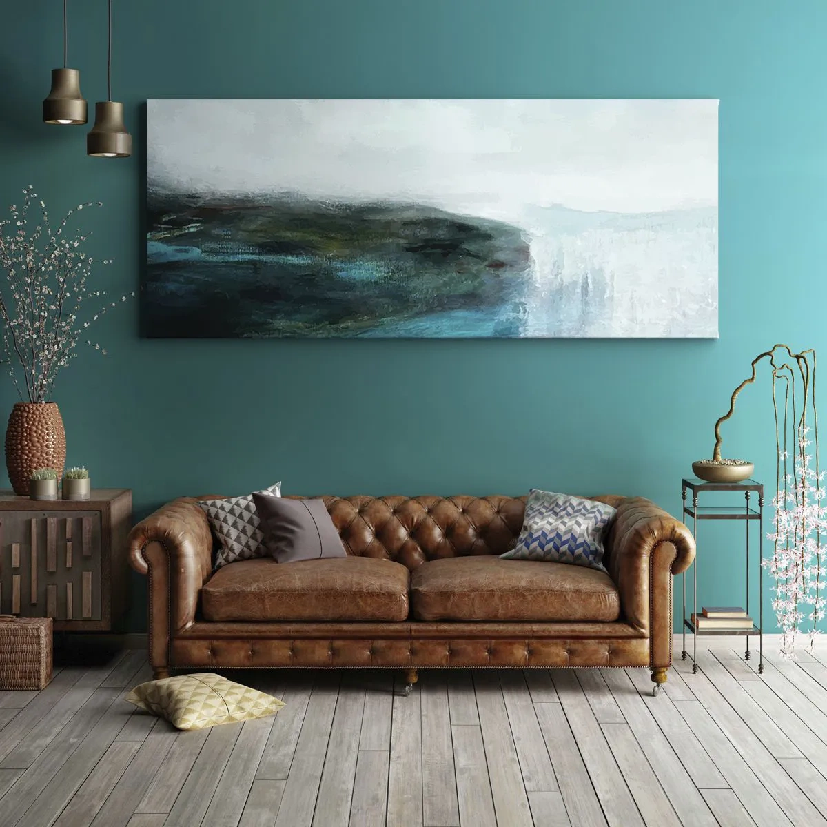 Obraz na płótnie - Abstrakcja marynistyczna - 100x40 cm