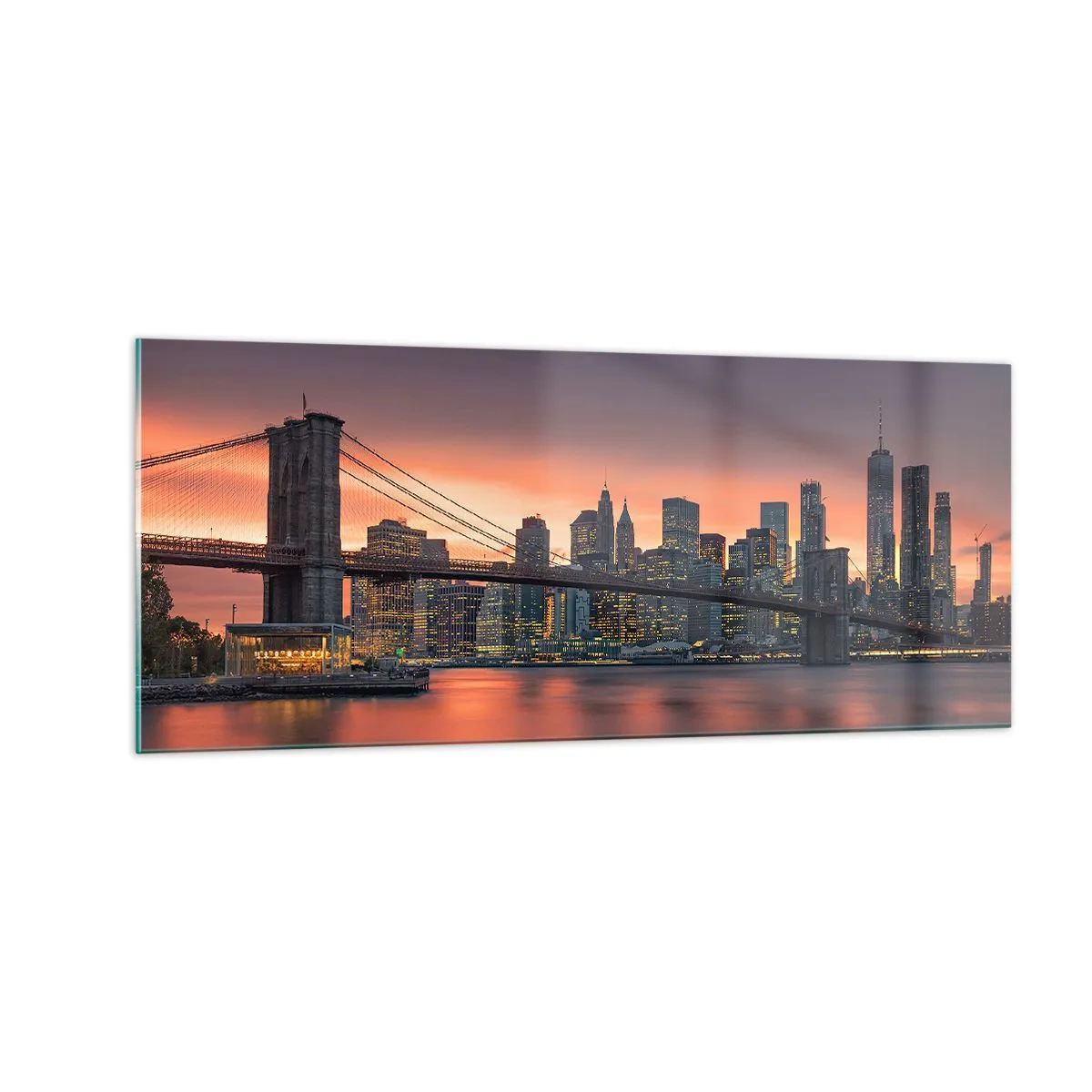 Obraz na szkle - Zatopione w liliowej ciszy - 100x40 cm