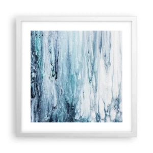 Plakat w białej ramie - Sople błękitu - 40x40 cm