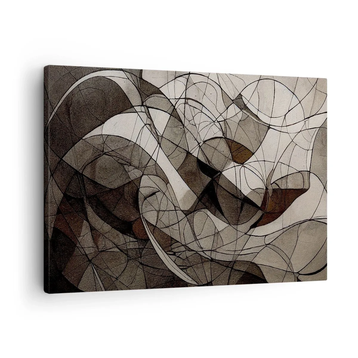 Obraz na płótnie - Abstrakcyjny wzór w brązowych i ziemistych tonach - 70x50cm - Cyrkulacja barw ziemi - Nowoczesna dekoracja ścienna do salonu i sypialni ARTTOR