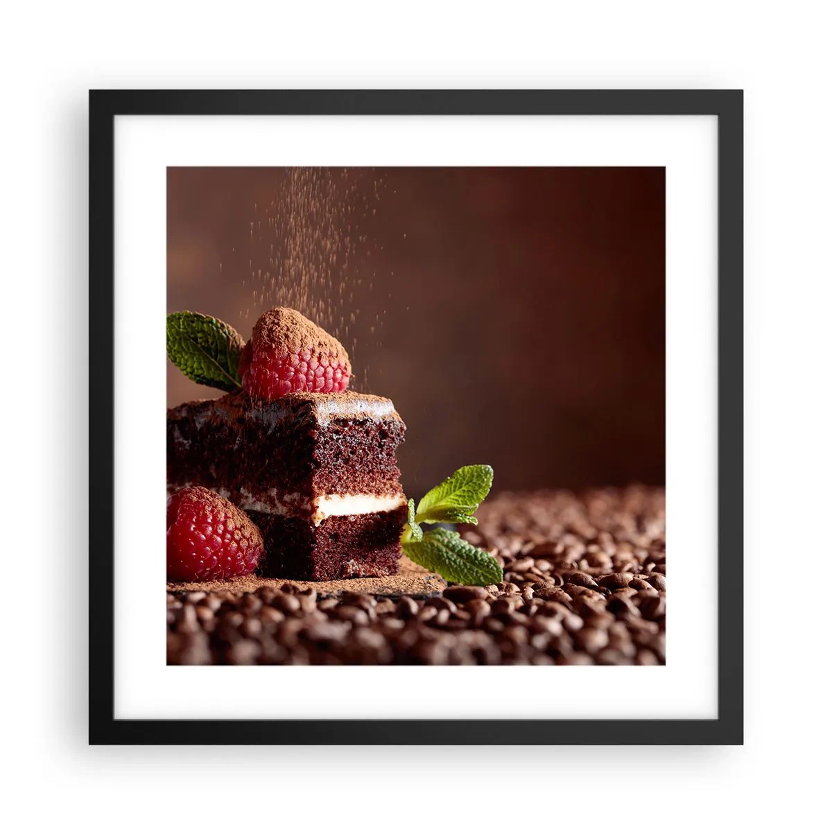 Plakat w czarnej ramie - Życie jest słodkie - 40x40 cm