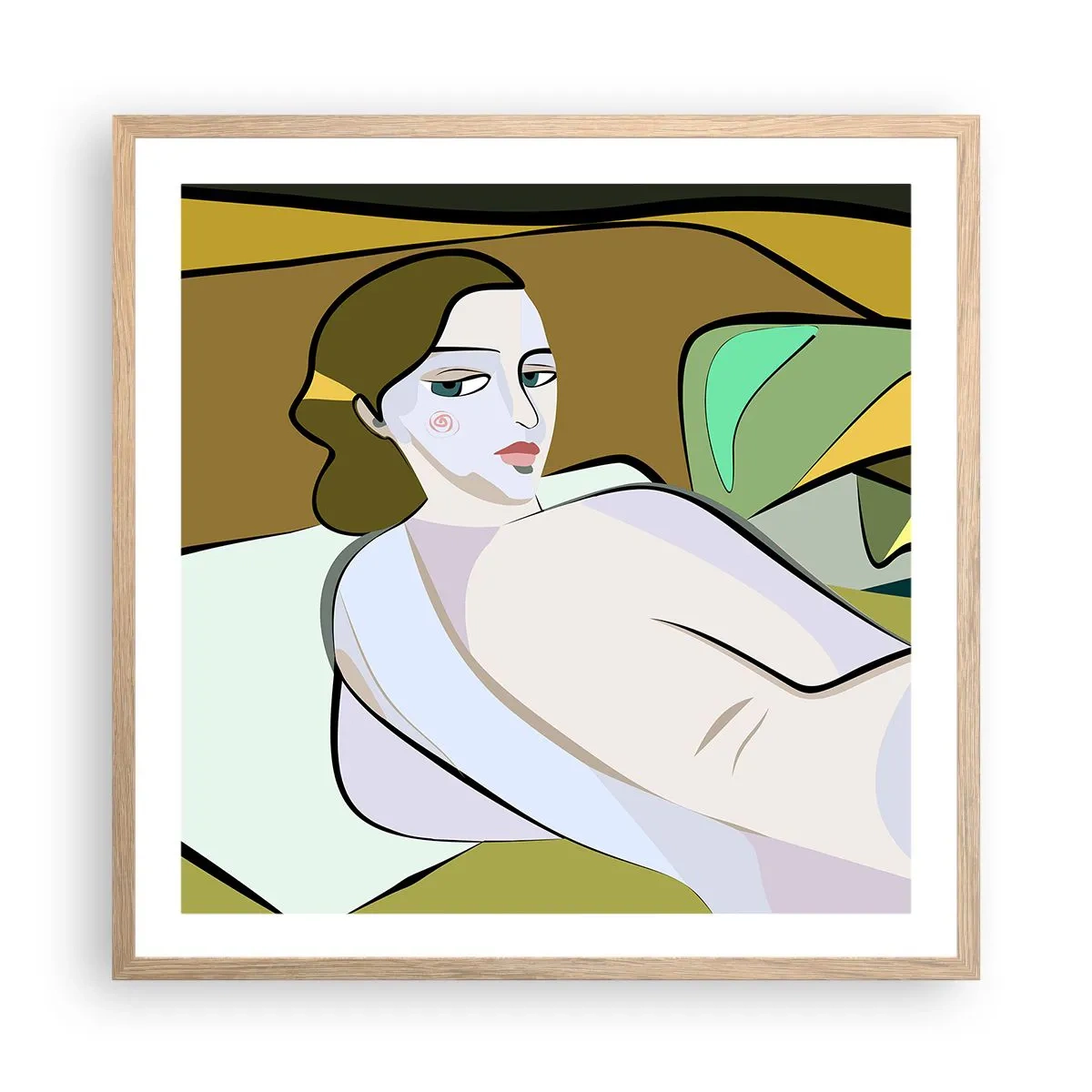 Plakat w ramie jasny dąb - Portret intymny - 60x60 cm