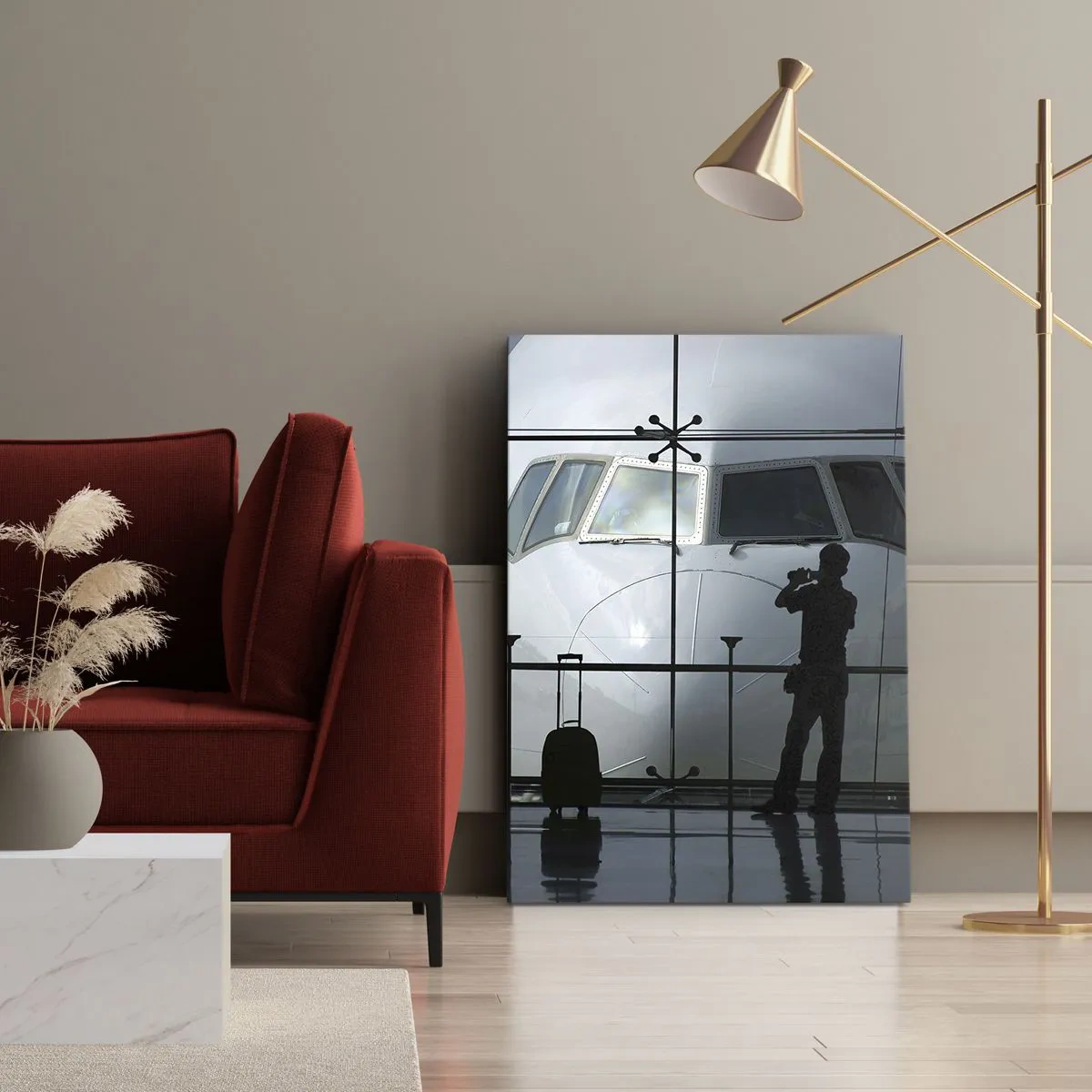 Obraz na płótnie - Vis a vis na lotnisku - 45x80 cm
