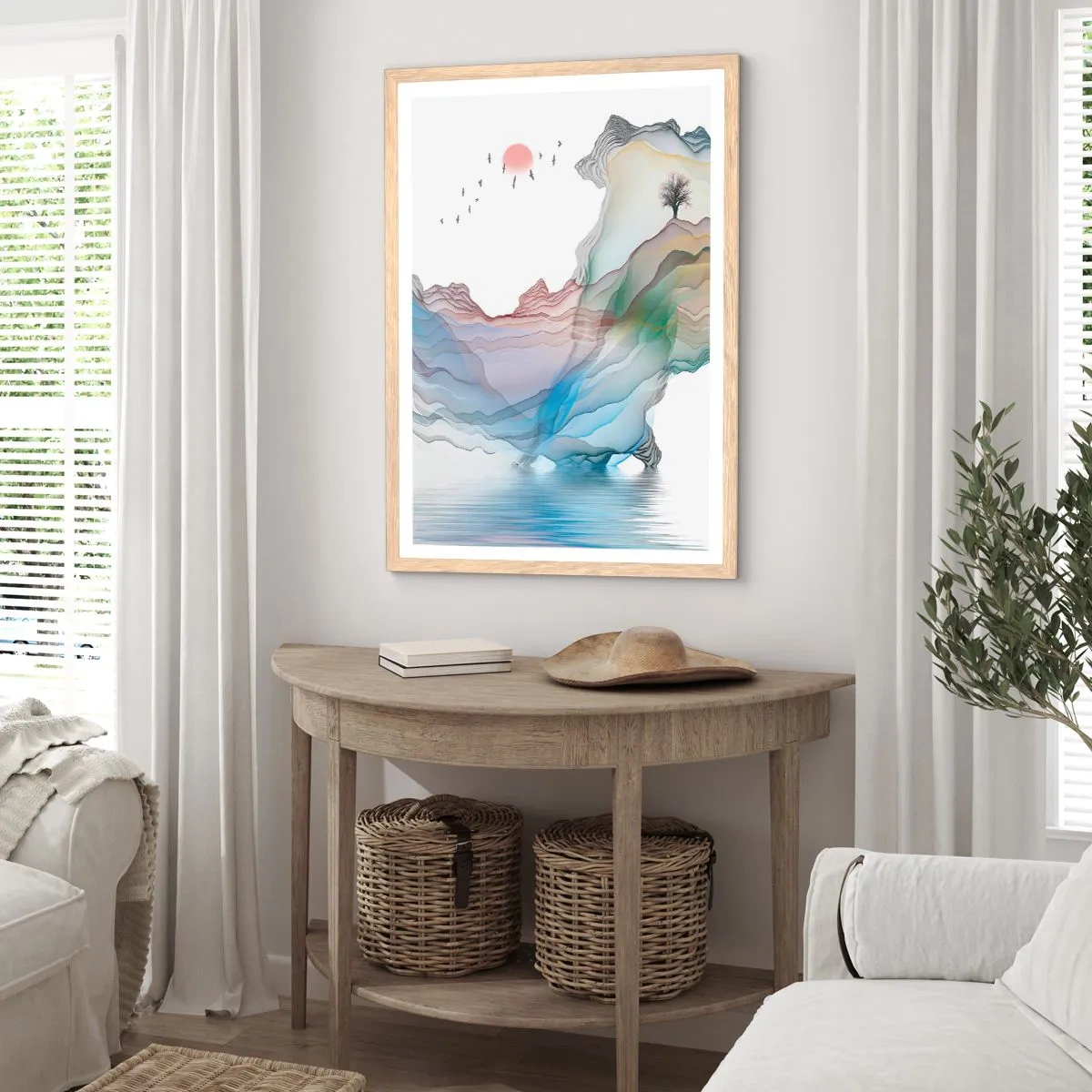 Plakat w ramie jasny dąb - Ku kryształowym górom - 61x91 cm